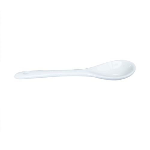 White 6 pcs Porcelain Egg Spoons Ceramic Spoons 4.7 inch Coffee Dessert Yogurt Tea Milky Tea - style: White
