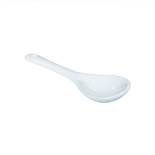 White 6 pcs Porcelain Egg Spoons Ceramic Spoons 4.7 inch Coffee Dessert Yogurt Tea Milky Tea - style: White