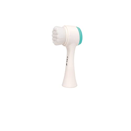 CALA Dual-Action Facial Cleansing Brush (Mint), Superfine Soft Bristles Deep Clean Pores, Removes Oil, Dirt, Makeup + Sunscreen, Water-Resistant for Shower Use, All Skin Types - color: Mint