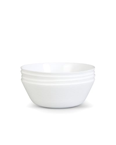 LaGlint 38 OZ White Opal Glass Soup Bowl Set of 4, 7.5 Inch - color: Angel White, size: 38 OZ - Soup Bowl