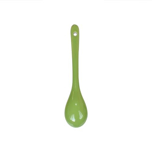 6 pcs Porcelain Egg Spoons Tea Spoon Ceramic Spoons 4.7 inch Coffee Dessert Yogurt Tea Milky Green - style: Green