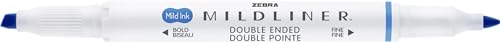Zebra Pen MILDLINER No Bleed Highlighter, Dark Blue Color, Dual Tip, 12-Pk - color: Dark Blue B