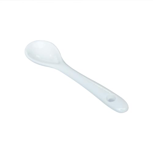 White 6 pcs Porcelain Egg Spoons Ceramic Spoons 4.7 inch Coffee Dessert Yogurt Tea Milky Tea - style: White