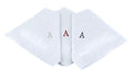 Initial Handkerchief for Men, Monogrammed Boxed 3 Piece Set,100% Cotton - color: A Initial