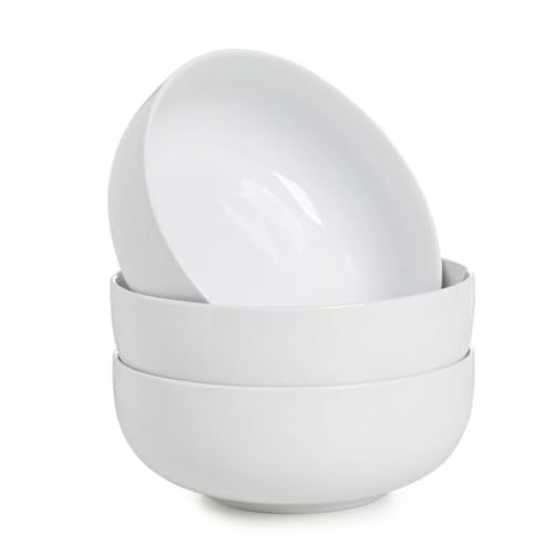 WishDeco Large Soup Bowls Set of 3, Ceramic Salad Bowls 37 oz - size: 37 oz
