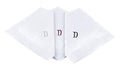 Initial Handkerchief for Men, Monogrammed Boxed 3 Piece Set,100% Cotton - color: D Initial