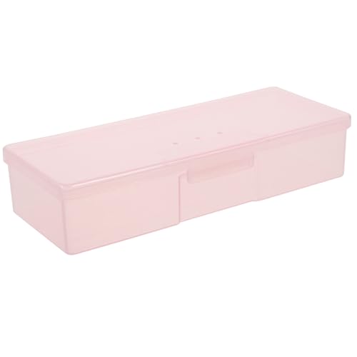 Clear Nail Storage Box Manicure Tool Box Organizer for Nail Art Supplies Portable Kit Case for Home and Salon Use Long Shape 7.59 X 3.03 X 1.53 in