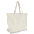 22" Heavy Duty Cotton Canvas Tote Bag (Zippered) - color: Natural