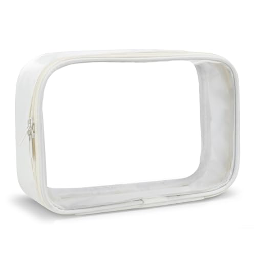 Moyad TSA Approved Toiletry Bag Clear Quart Size Travel Bags Makeup Bag - color: Beige, size: 1 Pack