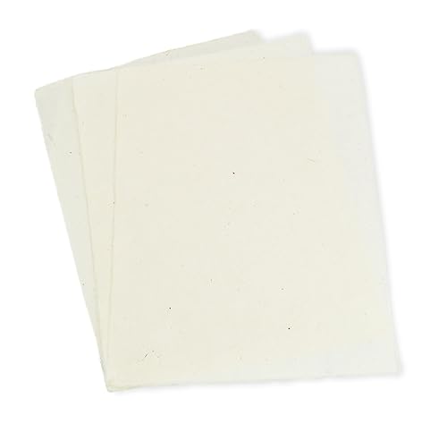 Handmade Lokta Deckle-Edge Printer Paper 8.5x11 (25 Sheets, Natural) - color: Natural