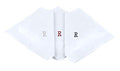 Initial Handkerchief for Men, Monogrammed Boxed 3 Piece Set,100% Cotton - color: R Initial