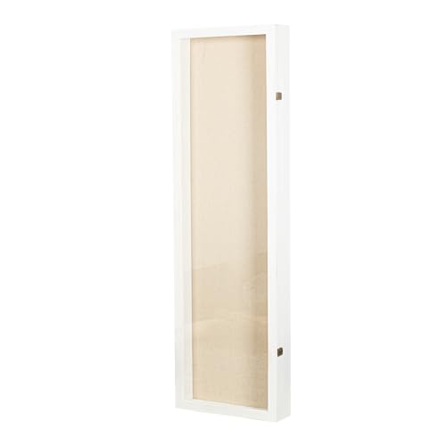 Freezing point Shadow Box Frame 14x47 Flower Shadow Box Pin Display Case Cabinet Picture Frame with Linen Back Memorabilia Awards Medals Badge Bouquet Wedding Memory Box for Keepsakes Long White - color: White, size: 14×47