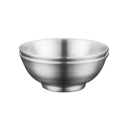 IMEEA 54 Oz Ramen Bowls Stainless Steel Double Wall Soup Bowls, Set of 2