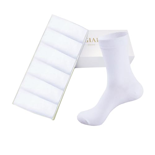 MAGIARTE Womens Mini Crew Cotton Socks,6 Pairs - color: Color#08 White