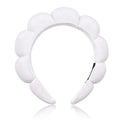 Ayesha Spa Headband for Washing Face Makeup Skincare Soft Sponge Hair band - color: White