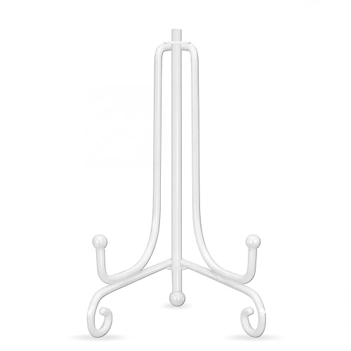 Artliving 4 Inch White Iron Small Plate Stand Holder, Picture Easel, Display Stand for Cookie, Photo,Placecard or at Weddings, Birthday Party(2 Pack) - size: 4 inch(2 pack)