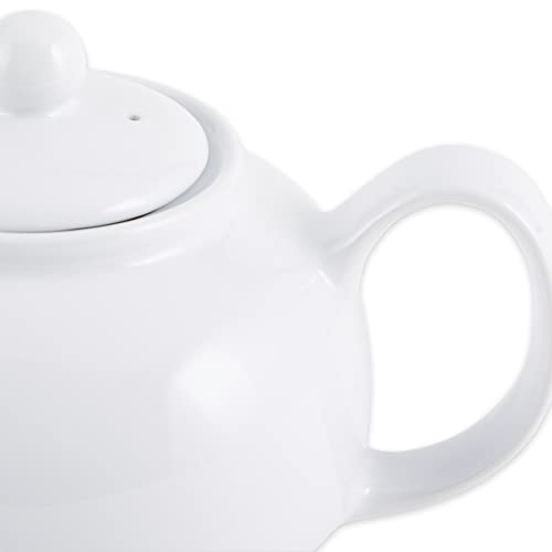 RSVP International Stoneware Teapot Collection, Microwave and Dishwasher Safe, 16 oz, White - color: White, size: 16 oz