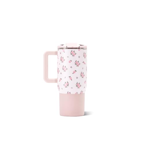 HydroJug Coffee Traveler 20oz Ceramic-Lined Mug with Handle, Wildrose - color: Wildrose
