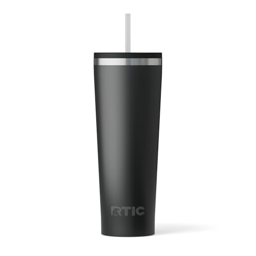 RTIC 28oz Everyday Tumbler, Insulated, Ceramic Lined, Black - color: Black, size: 28 Ounces
