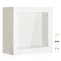 3x3 Mini Shadow Box Picture Frame with Real Glass and Linen Back - color: White + Thickened Panel + Foam Packaging, size: 3x3