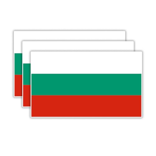 (3PCS) Bulgaria Flag stickers, Countries Flag Stickers - Waterproof Vinyl Decals For Laptops, Tumblers, Water Bottles, Books, Scrapbooks, Size 3 x 1.8 - color: Bulgaria