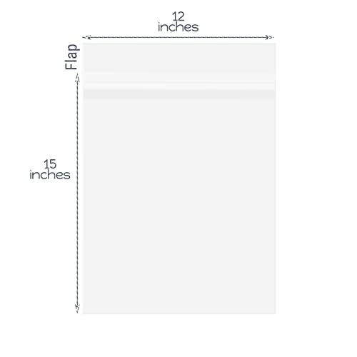 Golden State Art 12"x 15" Acid-Free Crystal Clear Storage Sleeves,200 Pack - size: 12 x 15