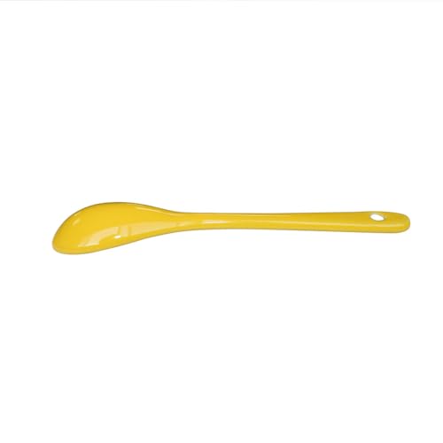 6 pcs Porcelain Egg Spoons Tea Spoon Ceramic Spoons 4.7 inch Coffee Dessert Yogurt Tea Milky Yellow - style: Yellow
