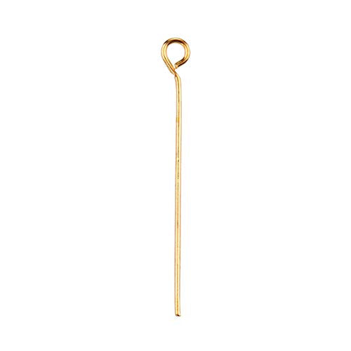 BEADIA Open Eye Pins Gold Head Pins for DIY Jewelry Making 40mm 200pcs - color: Gold, size: 40mm