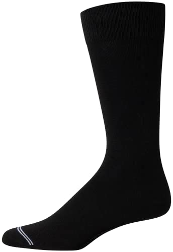 Nautica Mens Dress Socks Comfort Stretch Business Formal Crew Socks 10 Pack - color: Black Logo