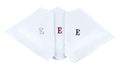 Initial Handkerchief for Men, Monogrammed Boxed 3 Piece Set,100% Cotton - color: E initial