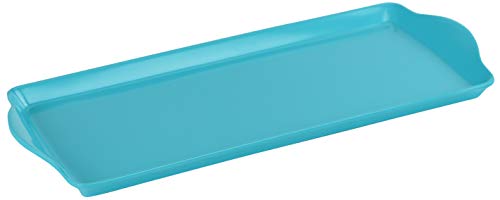 Reston Lloyd Melamine Plastic Tidbit Tray, BPA-Free, Food Safe, Multipurpose Platter Serving Tray, Bathroom/Table Organizer, Turquoise - color: Turquoise, size: 14.7" x 6.5" x 0.8"