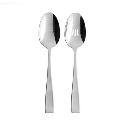 Oneida Moda 2-Piece Silverware Serving Set, Flatware - style: Serving Spoons, 2-Piece Set