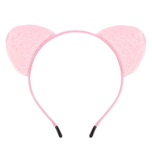 Cat Ears Headband Pinkie Kitty/Pony Ears Soft Faux Fur Cute Animal Headband - color: Pink Furry