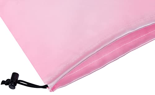 PALTERWEAR Satin Drawstring Bags with Toggle Closure (10x15 Inch, 12 Pack, Pink) for Delicate Items, Lingerie, Wigs, Shoes, Silk - color: Pink, size: 10 x 15 inches
