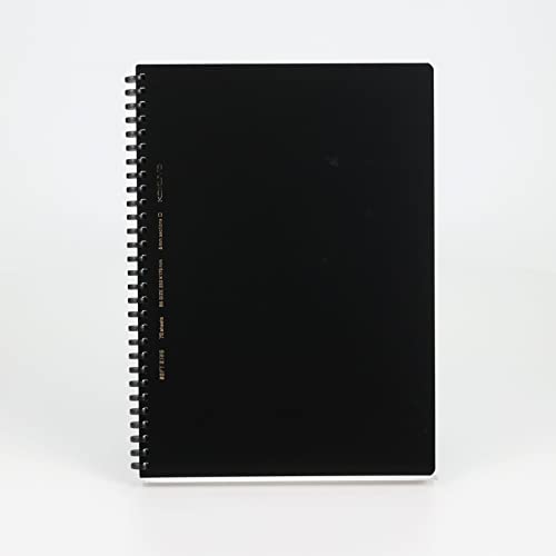KOKUYO Spiral Graph Notebook, 10'' x 7'' Business Journal B5 Soft Ring Notebooks with 5mm Grid Ruled, 70 Perforated Sheets, Black 1 Subject Notebook, Note Taking for Work (SU-SV407S5-D) - size: B5