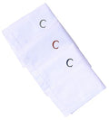 Monogrammed Handkerchiefs for Men 3-Pack Cotton, White Hankies - color: C
