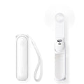 JISULIFE 3 IN 1 Portable Fan with Power Bank & Flashlight Featured - color: White