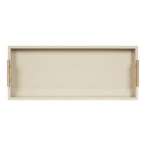Kate and Laurel Lipton Modern Narrow Tray; 10 x 24; Sand; Midcentury Serving Tray for Storage and Display - color: Natural