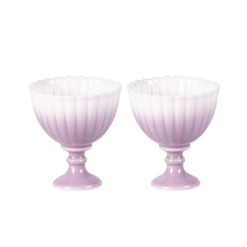 KAMMAK Tea Cup, 1.8oz Small Tea Set of 2, Porcelain Tea Cups with Short Stem, Ceramic Teacups for Home, Tea Party, Chinese Kungfu Tea Set for Hot/Cold Drink (Chrysanthemum - Purple) - style: 702N Purple Chrysanthemum