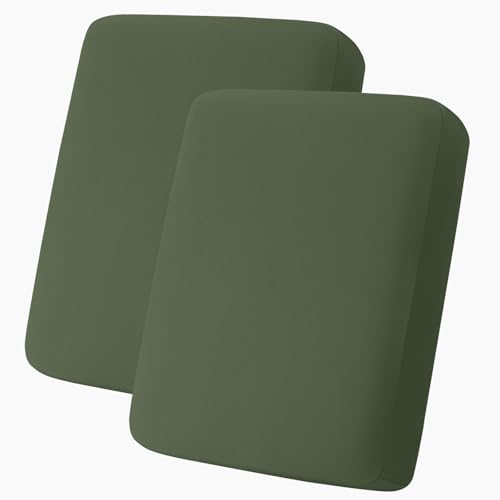 hyha Milk Silk Couch Cushion Covers, Sofa Covers for 2 Cushion Couch - color: Bronze Green, size: Seat Cover 2 Pack