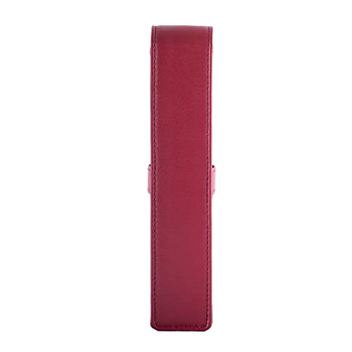 DiLoro Leather Single Pen Case Pencil Pouch Holder for One Fountain Ballpoint Rollerball Pen and Pencil (Red) - color: Red