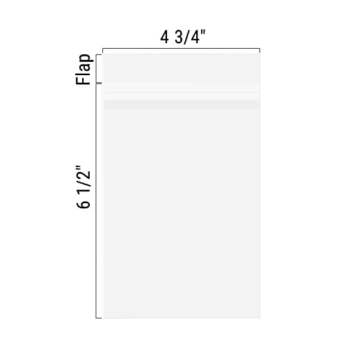 Golden State Art 4x6 Inch Crystal Sealed Clear Plastic Sleeves,100 Pack - size: 4-3/4 x 6-1/2