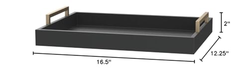 Decorative Coffee Table Tray - Ottoman Tray - color: Pitch Black
