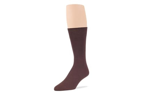 7BIGSTARS Men Cotton Patterned Crew Dress Socks 4-6 Pack, L 9-12 - color: 09b - Brown Assortment (A17)