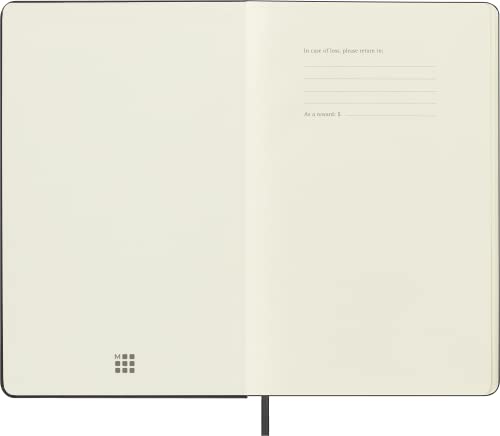 Moleskine Classic Notebook, Large, Plain, Black, Hard Cover (5 x 8.25)