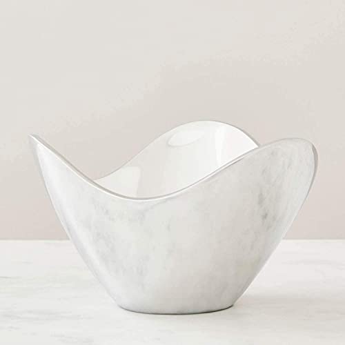 nambe Serve ware Collection Wave Bowl, Silver Serving Bowls, Large Salad Bowls for Kitchen, Entertaining, Side Dishes, Pasta, Dinner Parties, Kitchen Decor, Oven Safe, Easy Clean (9”)