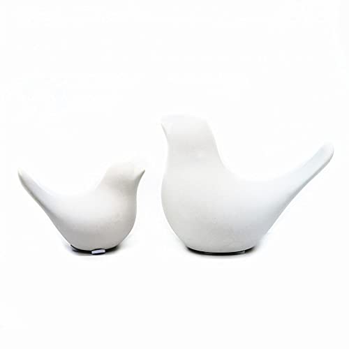 Small Animal Birds Statues Home Decor Modern Style White Decorative Ornaments for Living Room, Bedroom,Cabinets, Office Desktop (2 Pack) - color: White