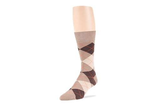 7BIGSTARS Men Cotton Patterned Crew Dress Socks 4-6 Pack, L 9-12 - color: 01b - Beige, Light Beige, Dark Brown (A39)