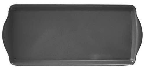 Reston Lloyd Melamine Plastic Tidbit Tray, BPA-Free, Food Safe, Multipurpose Platter Serving Tray, Bathroom/Table Organizer, Charcoal - color: Charcoal, size: 14.7" x 6.5" x 0.8"