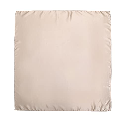 AWAYTR 2-Pack 35" Silk-Like Satin Head Scarves for Women, Square Bandanas - color: Solid Color(black/Camel)
